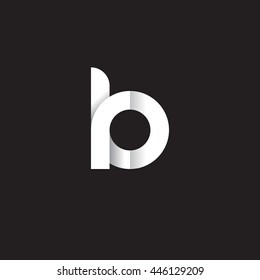 initial letter ko, kb, modern linked circle round lowercase logo white black