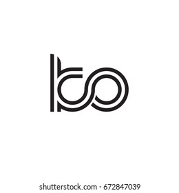 Initial letter ko, linked outline rounded lowercase, monogram black