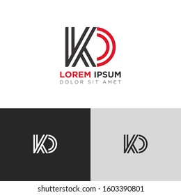 Initial Letter KO linked uppercase overlap modern logo design template. Suitable for business, consulting group company