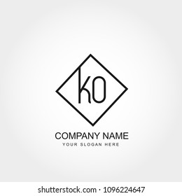 Initial Letter KO Logo Design Vector