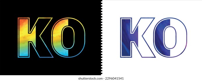 Initial letter KO logo Icon vector design template. Premium luxurious logotype for corporate business identity
