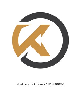 Initial letter ko logo or ok logo vector design template