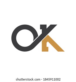 Initial letter ko or ok logo vector design template