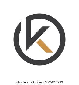 Letras iniciales ko o ok logotipos vectores plantillas