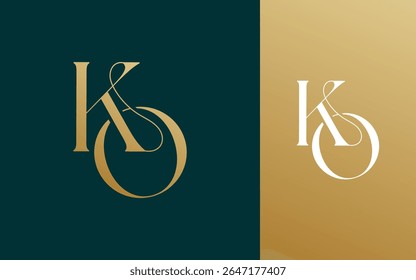 Letra inicial KO OK logotipo design vetor ilustração para casal, casamento e negócios