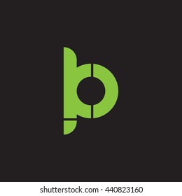 initial letter kp linked round lowercase logo green