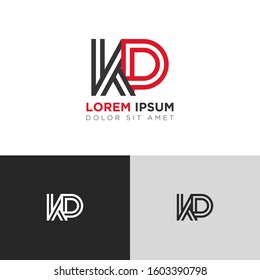 Initial Letter KP linked uppercase overlap modern logo design template. Suitable for business, consulting group company