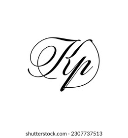 Initial letter KP logo design