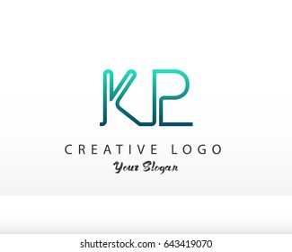 Initial Letter KP logo vector