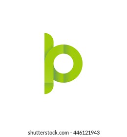 initial letter kp modern linked circle round lowercase logo green