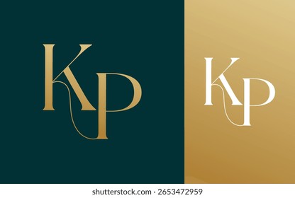 Letra inicial KP PK logotipo design vetor ilustração para casal, casamento e negócios