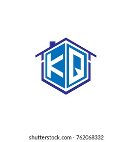 Initial letter kq house logo design