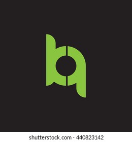 initial letter kq linked round lowercase logo green