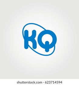 initial letter kq logo blue on white background