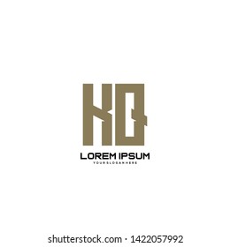 Initial letter KQ minimalist art logo vector
