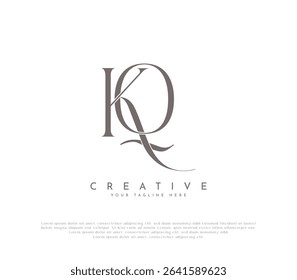 Initial Letter KQ Monogram Logo Design Vector