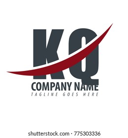 Initial Letter KQ Overlapping Logo