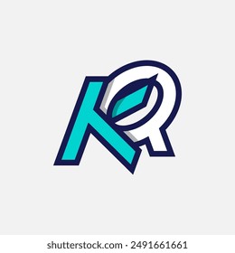 Initial Letter KQ or QK Logo, Monogram Logo letter K with Q combination, design logo template element, vector illustration