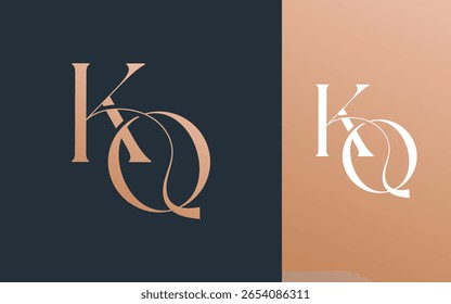 Anfangsbuchstabe KQ QK Logo Design Vektorgrafik für Paar, Hochzeit und Geschäft