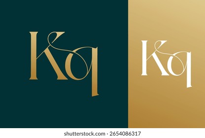 Letra inicial KQ QK logotipo design vetor ilustração para casal, casamento e negócios
