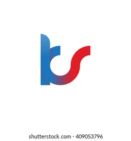 initial letter kr linked round lowercase logo blue red