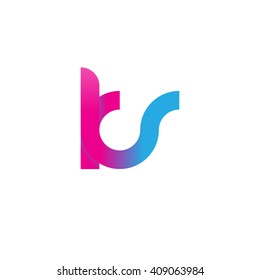 initial letter kr linked round lowercase logo pink blue