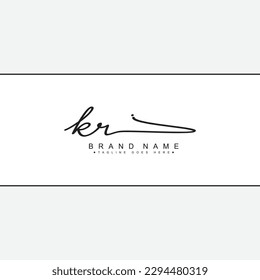 Initial Letter KR Logo - Hand Drawn Signature Style Logo