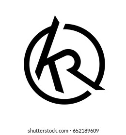 Initial Letter KR logo vector