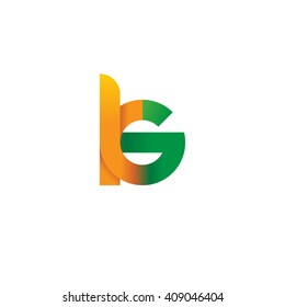 initial letter ks linked round lowercase logo orange green