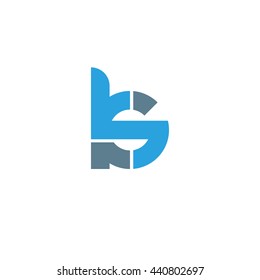 initial letter ks linked round lowercase logo blue