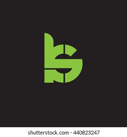 initial letter ks linked round lowercase logo green