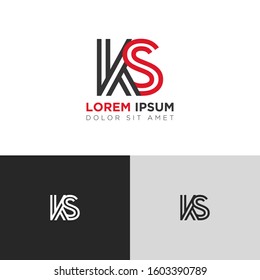 Letra inicial KS unida en mayúsculas se superponen con la Plantilla de diseño de logotipo moderno. Conveniente para el negocio, empresa del grupo de consultoría