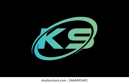 Initial Letter KS Logo. Creative And Modern KS logo Design on black background.