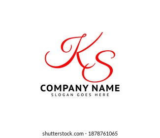 Initial Letter KS Logo Template Design