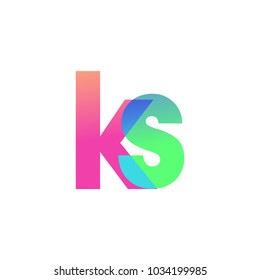 Initial Letter KS Lowercase Logo green, pink and Blue, Modern and Simple Logo Design.