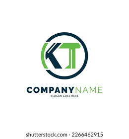 Initial Letter KT Circle Icon Vector Logo Template Illustration Design
