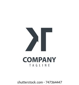 Initial Letter KT Design Logo