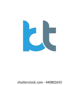 initial letter kt linked round lowercase logo blue