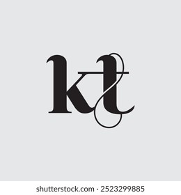 Letra inicial kt diseño del logotipo