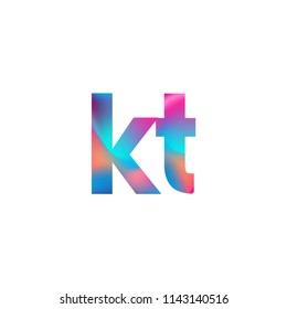 Initial Letter KT Logo Lowercase colorful design, Modern and Simple Logo Design.
