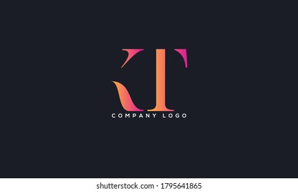 Initial Letter KT or TK Logo Design vector Template. Creative Abstract KT Logo Design Vector Illustration