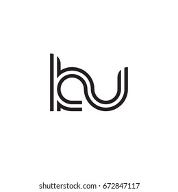 Initial letter ku, linked outline rounded lowercase, monogram black