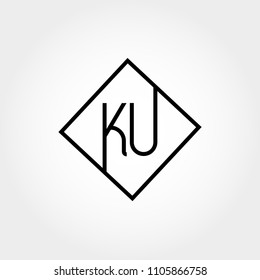 Initial Letter KU Logo Template Vector Design