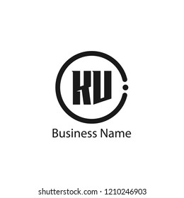 Initial Letter KU Logo Template