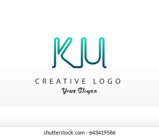 Initial Letter KU logo vector