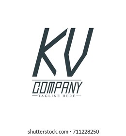 Initial Letter KV Design Logo Template