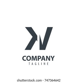 Initial Letter KV Design Logo