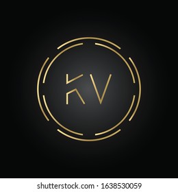Initial Letter KV Logo Design vector Template. Creative Abstract KV Logo Vector Illustration