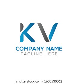 Initial Letter KV Logo Design vector Template. Creative Abstract KV Logo Vector Illustration