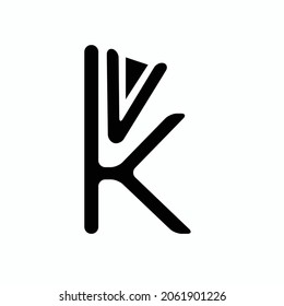 initial letter KV logo design